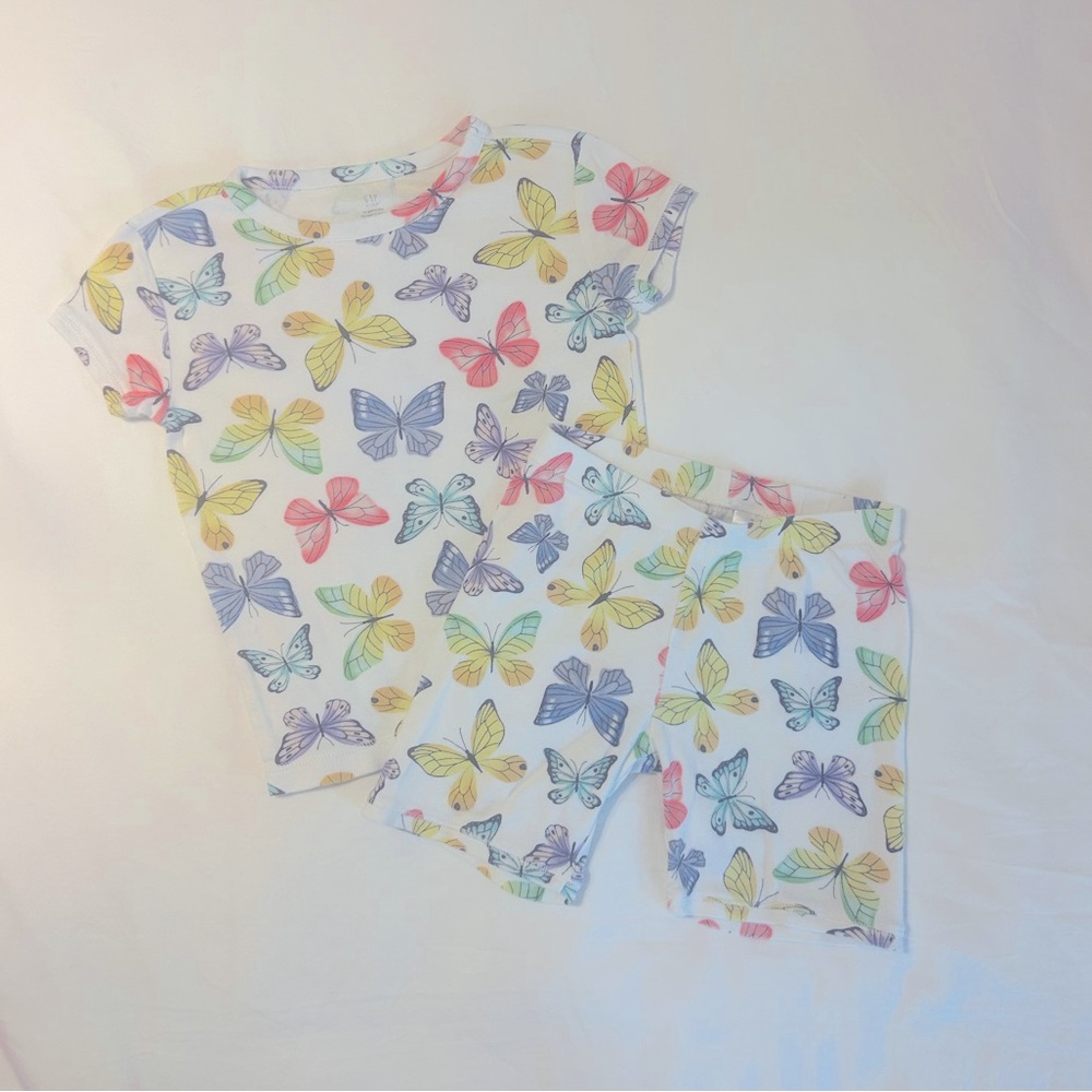 GAP Kids Butterfly Pajama Set Organic Brushed Cotton Girls Size 10